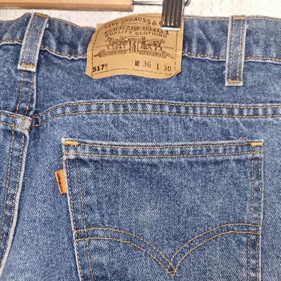 Vintage Levi’s 517 Orange Tab Men’s Bootcut Denim Jeans 36×30 - Picture 2 of 6